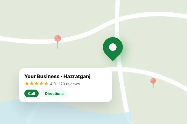 Google Maps listing of a Hazratganj business ranking in Lucknow local search